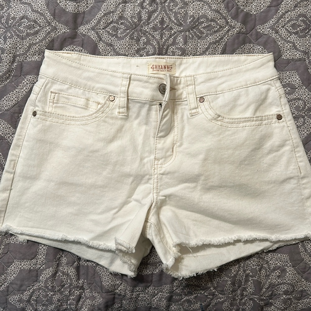 Off white denim shorts